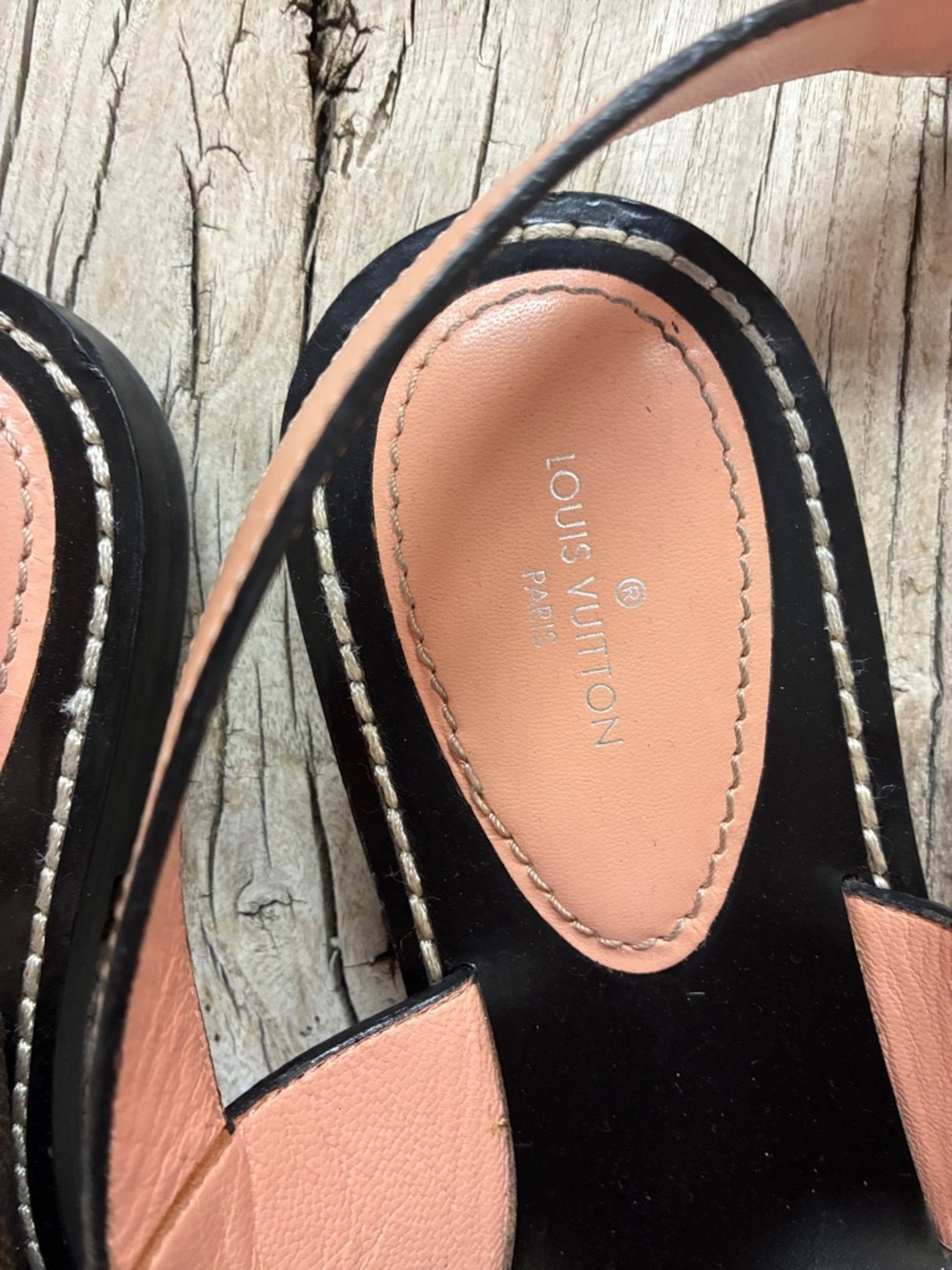 Louis Vuitton Brown and Tan Damier LV Ankle Strap Sandals size 37 - Picture 4 of 8